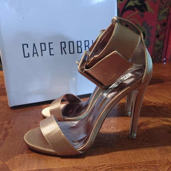Cape Robbin Satin Open Toe Ankle Cuffed Stiletto Sandal Olive - Picture 1 of 7